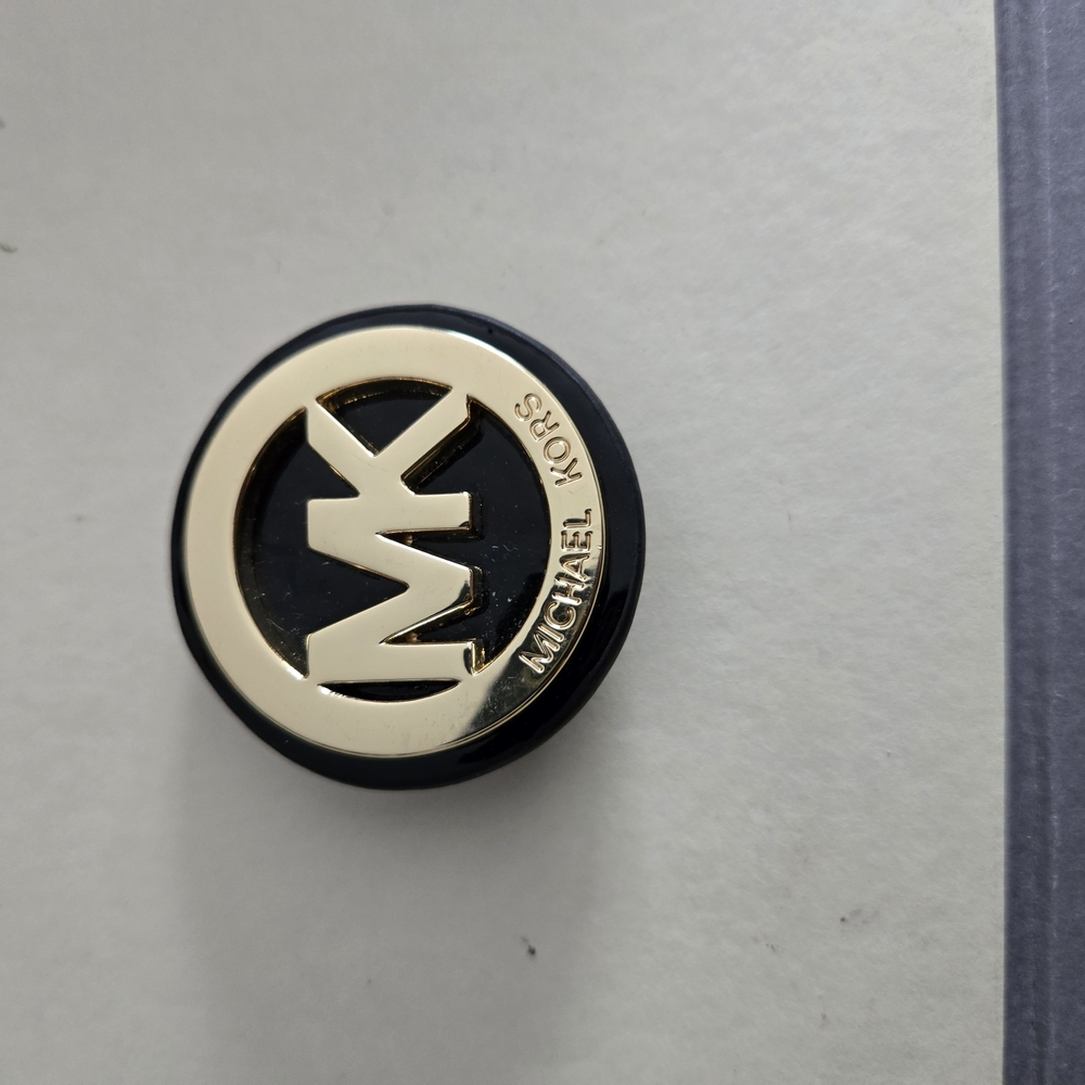 Michael Kors Black and Gold Cuff Links with Iconic Design
